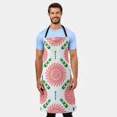 patroon met roze bloemen schort (Gedragen)