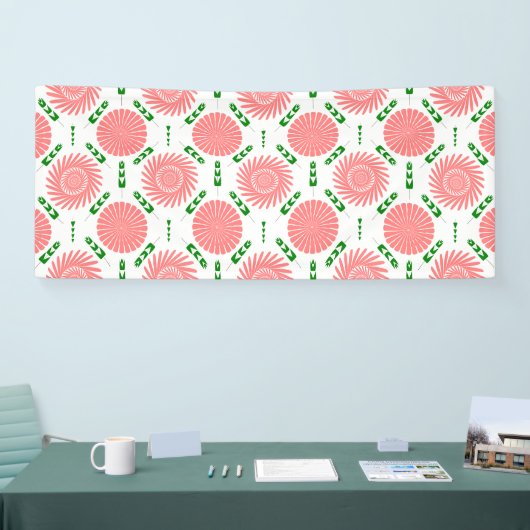 patroon met roze bloemen spandoek (Beurs)