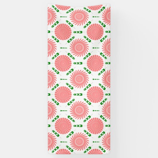 patroon met roze bloemen spandoek (Verticaal)