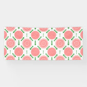 patroon met roze bloemen spandoek (Horizontaal)