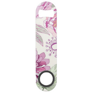 Patroon met roze bloemen speed flessenopener