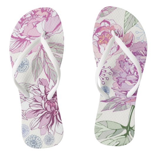 Patroon met roze bloemen teenslippers (Voetbed)