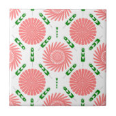 patroon met roze bloemen tegeltje (Voorkant)