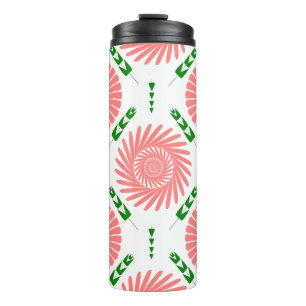 patroon met roze bloemen thermosbeker