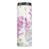 Patroon met roze bloemen thermosbeker (Achterkant)