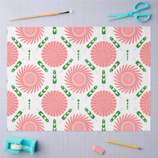 patroon met roze bloemen tissuepapier (Craft)