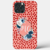 patroon met schattig roze en rode harten Aangepast Case-Mate iPhone Case (Achterkant)