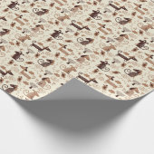 patroon met schattige honden cadeaupapier (Hoek)