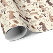 patroon met schattige honden cadeaupapier (Rol Hoek)