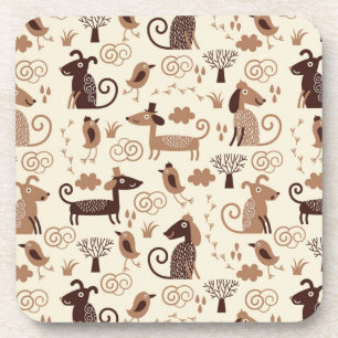 patroon met schattige honden onderzetter