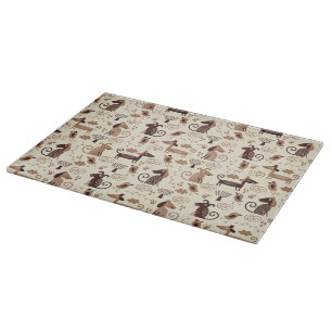 patroon met schattige honden snijplank
