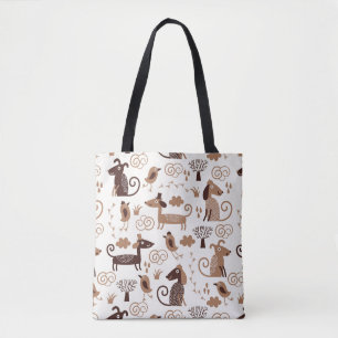 patroon met schattige honden tote bag