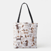 patroon met schattige honden tote bag (Achterkant)