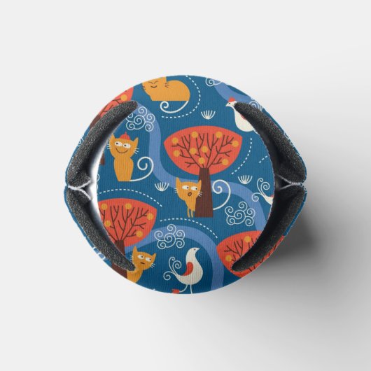 patroon met schattige katten en vogels blikjeskoeler (Bodem)