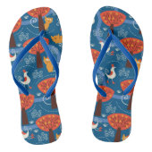 patroon met schattige katten en vogels teenslippers (Voetbed)