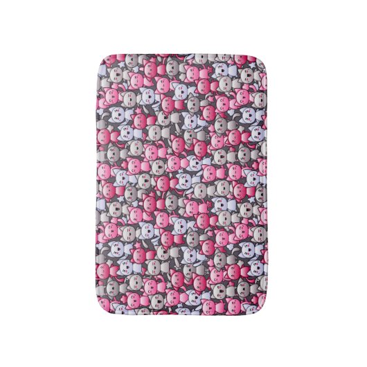 patroon met schattige kawaï - doodle cats 2 badmat (Voorkant Verticaal)