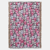 patroon met schattige kawaï - doodle cats 2 deken (Voorkant Verticaal)