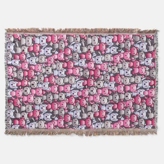 patroon met schattige kawaï - doodle cats 2 deken (Voorkant)