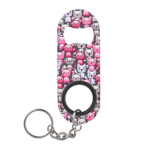 patroon met schattige kawaï - doodle cats 2 sleutelhanger flessenopener