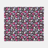 patroon met schattige kawaii - doodle katten 3 fleece deken (Voorkant (Horizontaal))