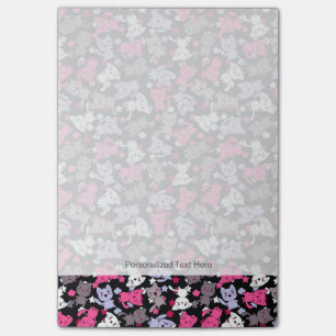 patroon met schattige kawaii - doodle katten 3 post-it® notes