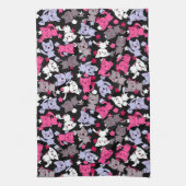 patroon met schattige kawaii - doodle katten 3 theedoek (Verticaal)