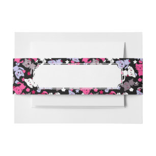 patroon met schattige kawaii - doodle katten 3 uitnodigingen wikkel