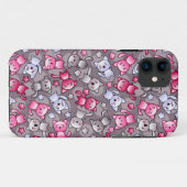 patroon met schattige kawaii doodle katten Case-Mate iPhone case (Achterkant (horizontaal))