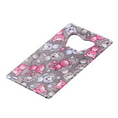 patroon met schattige kawaii doodle katten kredietkaart flessenopener (Achterkant Gekanteld)