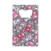 patroon met schattige kawaii doodle katten kredietkaart flessenopener (Achterkant)
