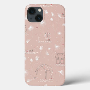 patroon met schattige oerwouden van baby iPhone 13 hoesje