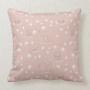 patroon met schattige oerwouden van baby kussen