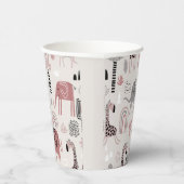 patroon met schattige olifanten en giraffen papieren bekers (Rechts)