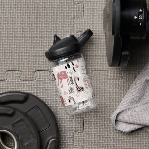 patroon met schattige olifanten en reuzengiraffes waterfles