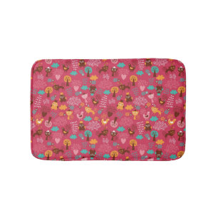 Patroon met schattige vogels en katten badmat