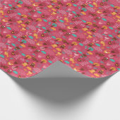 Patroon met schattige vogels en katten cadeaupapier (Hoek)