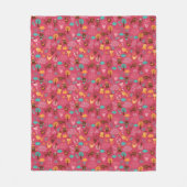 Patroon met schattige vogels en katten fleece deken (Voorkant)