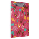 Patroon met schattige vogels en katten klembord (Rechts)