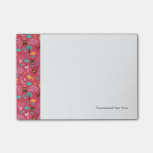 Patroon met schattige vogels en katten post-it® notes