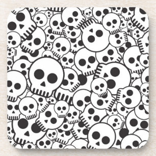 Patroon met schedels bier onderzetter