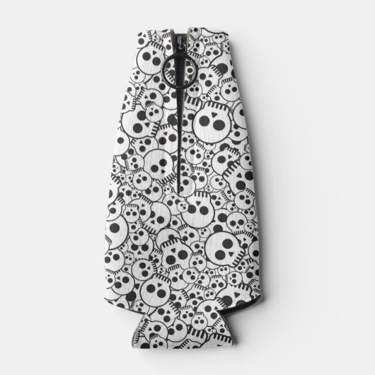 Patroon met schedels flesjeskoeler (Achterkant)