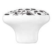 Patroon met schedels keramische knop (Zijkant)