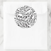 Patroon met schedels ronde sticker (Tas)
