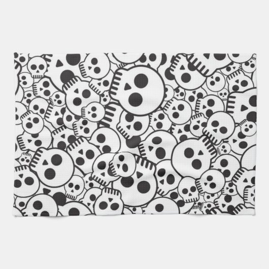 Patroon met schedels theedoek (Horizontaal)