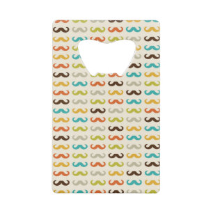 Patroon met snor kredietkaart flessenopener