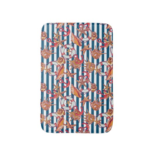 Patroon met steentjes en staarten badmat (Voorkant Verticaal)