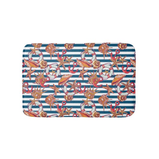 Patroon met steentjes en staarten badmat (Voorkant)