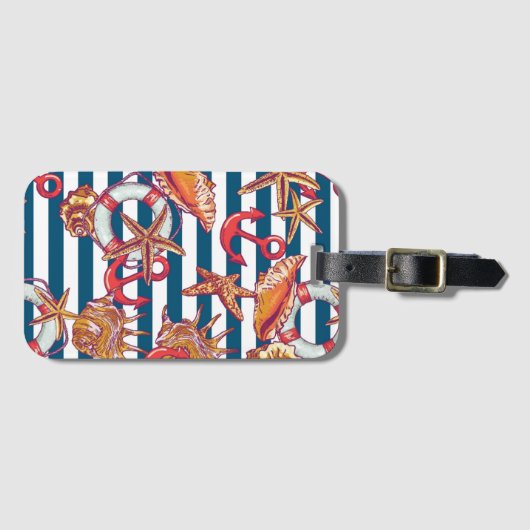 Patroon met steentjes en staarten bagagelabel (Voorkant (horizontaal))