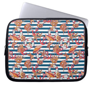 Patroon met steentjes en staarten laptop sleeve