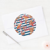 Patroon met steentjes ronde sticker (Envelop)